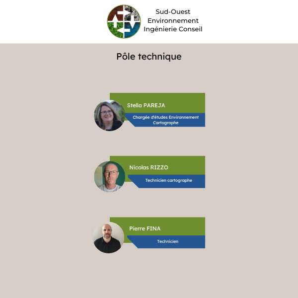 Organigramme Etcée Terra Occitanie - bureau d'études environnement Montauban SOE Ingénierie Conseil - pôle technique