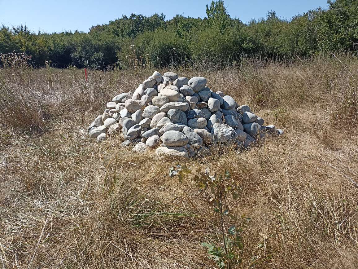 Construction d'un hibernaculum (pierrier) à destination des reptiles et amphibiens - travaux génie écologique La Garonnaise