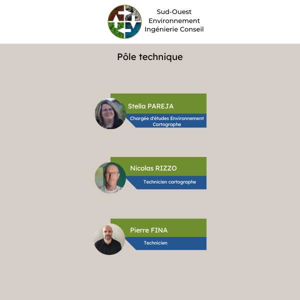 Equipe pôle technique - bureau d'études en environnement SOE Ingenierie Conseil - Occitanie